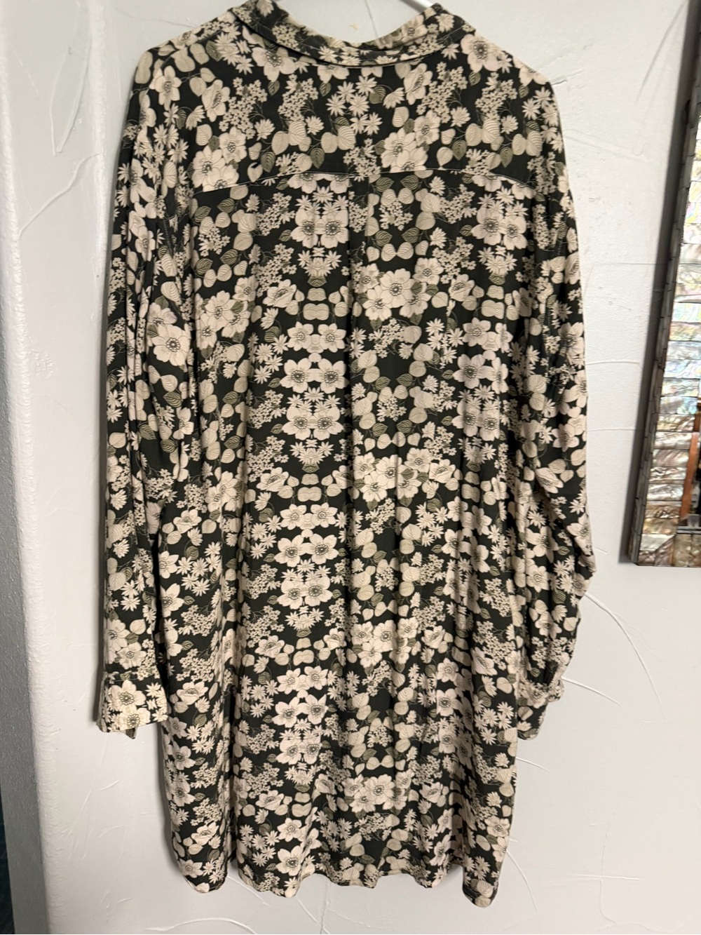 NATURAL LIFE Black and Cream Floral Button-Up Dress - Picture 3 of 3